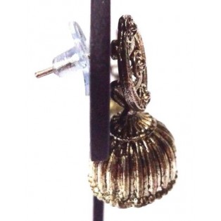 Silver Oxidized Earring Jhumka Jhumki Jewelry Ethnic Bollywood Drop Dangle EA207
